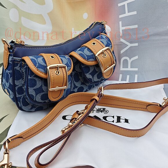 Coach Ashton In Signature Denim Shoulder Bag - Picture 1 of 14